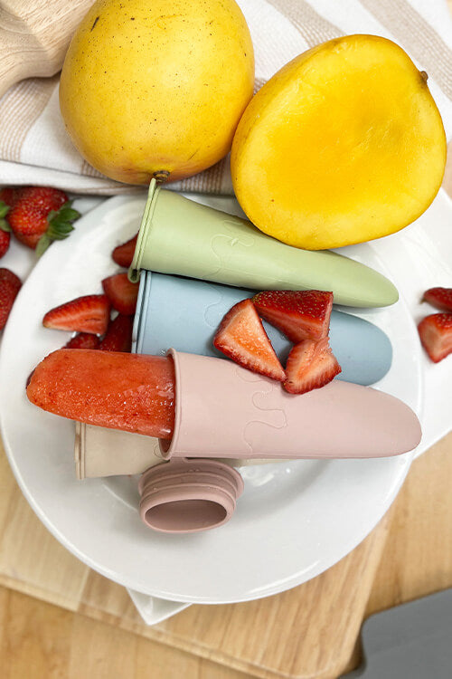 Mango & Strawberry Popsicle Recipe for Cherub Baby Icy Pole Molds | Cherub Baby