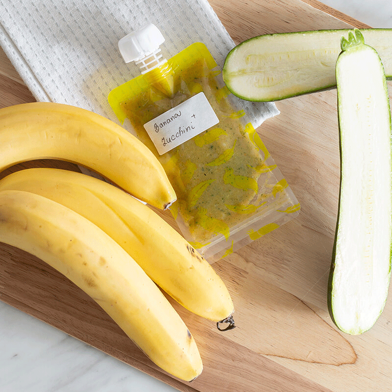 Creamy Zucchini and Banana Puree for Baby