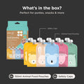 Reusable Baby Food Pouches, Yoghurt Pouches - Animal Set 150ml 10PK