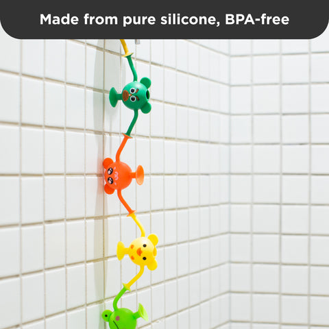 Bath Toys & Baby Silicone Suction 12PK – Entire Zoo Collection in Pastel