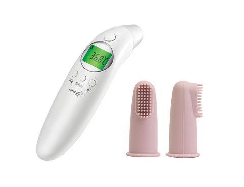 Infrared Digital Ear And Forehead Baby Thermometer + Finger Toothbrush 