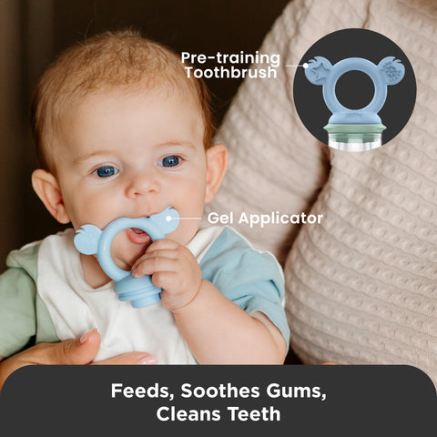 Cherub Baby Silicone Baby Fresh Food Feeder / Nibble Tray / Replacement Net 2pk Bundle – Cerulean / Sage / Sand