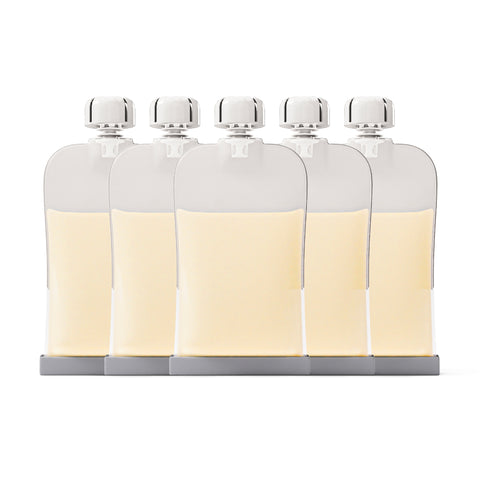 Reusable Silicone Breast Milk & Food Pouches 5pk 180ml