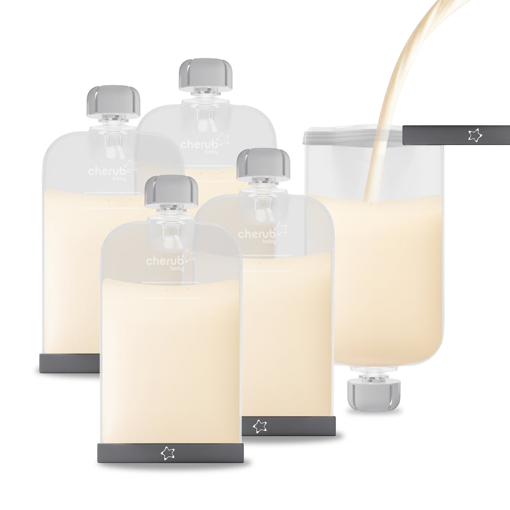 Cherub Baby Reusable Silicone Breast Milk Bags and Food Pouches