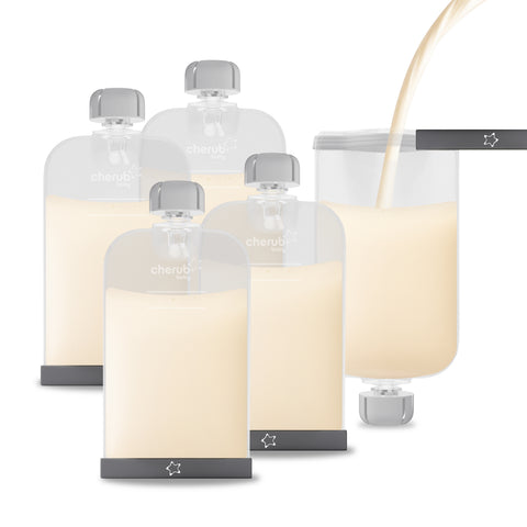 Cherub Baby Reusable Silicone Breast Milk Bags and Food Pouches