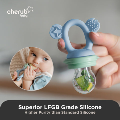 Silicone Baby Fresh Food Feeder / Fruit Feeder - Cerulean & Sage - Freezer Safe