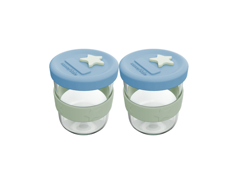 Silicone & Glass Baby Food Storage Containers