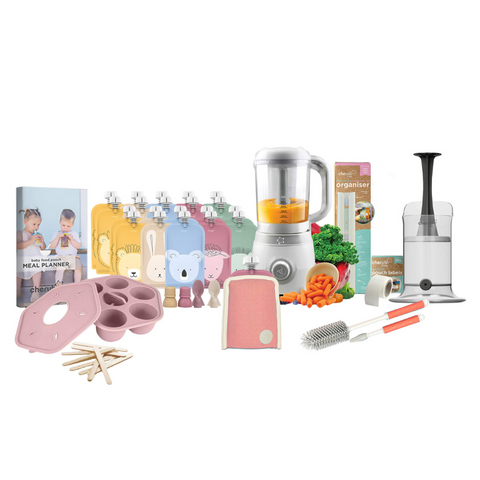 Easycook Baby Food Maker, Steriliser & Warmer Dusty Rose Sand Bundle