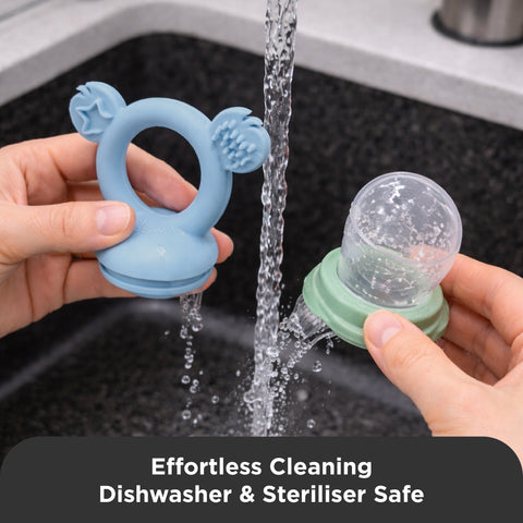Silicone Baby Fresh Food Feeder / Fruit Feeder - Cerulean & Sage - Freezer Safe