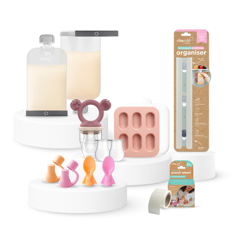 Reusable Silicone Food & Yoghurt Pouch Bundle | Blush