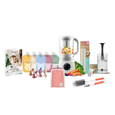 Automatic Baby Food Maker, Steriliser & Warmer Dusty Rose & Sand | BF BUNDLE SALE