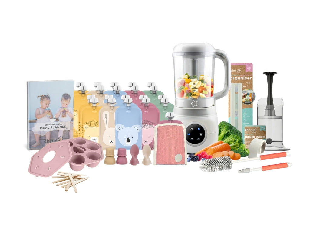 PRE ORDER (ETA 18th March) Automatic Baby Food Maker, Steriliser & Warmer Dusty Rose & Sand Bundle