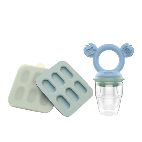 Silicone Baby Fresh Food Feeder + Silicone Nibble Tray 2PK - Cerulean & Sage | BF BUNDLE SALE