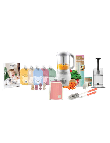 Easycook Baby Food Maker, Steriliser & Warmer Dusty Rose Sand Bundle