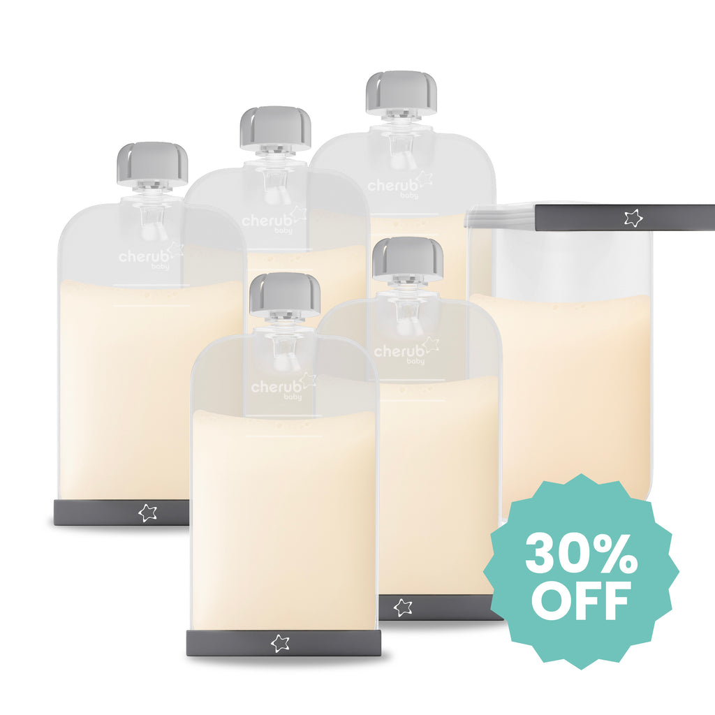 Reusable Silicone Breast Milk & Food/Yoghurt Pouches 6pk 180ml