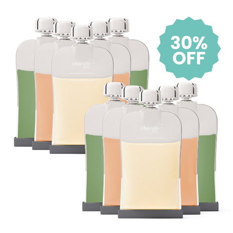 Reusable Silicone Breast Milk & Food / YoghurtPouches 10pk 180ml