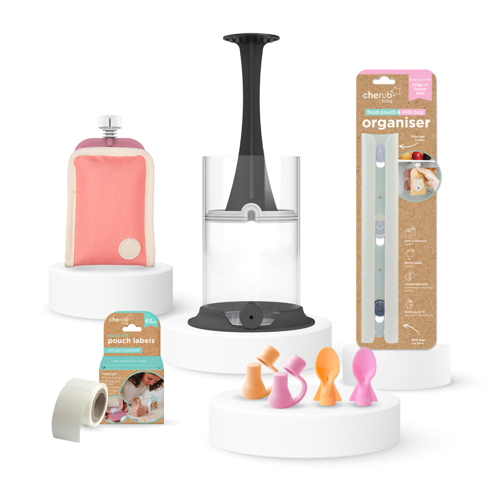 Reusable Food Pouch Accessory Kit - Blush