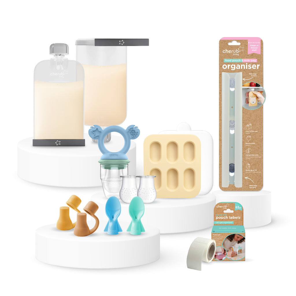 Reusable Silicone Food & Yoghurt Pouch Bundle | Cerulean