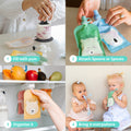 Reusable Baby Food & Yoghurt Pouches Bundle Kit in Cerulean & Sage V2