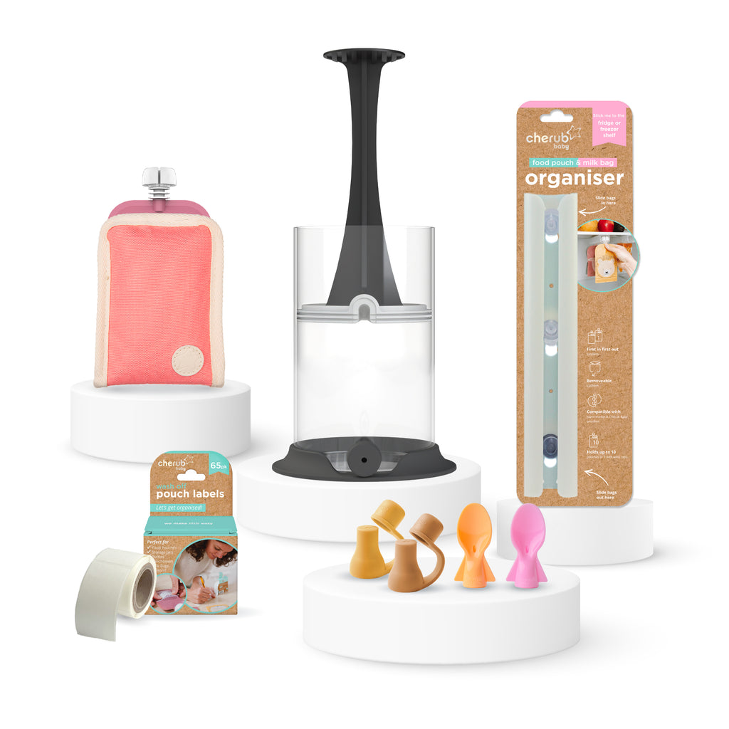 Reusable Food Pouch Accessory Kit - Blush