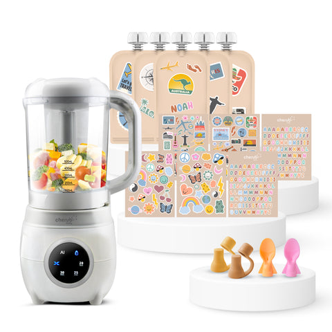 Automatic Baby Food Maker + Reusable Pouches Bundle - PO