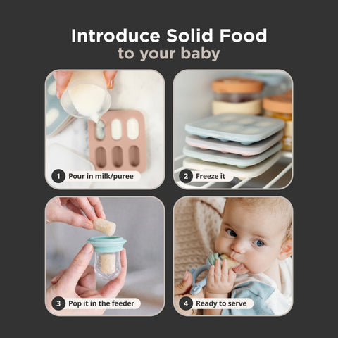 Cherub Baby Silicone Baby Fresh Food Feeder / Nibble Tray / Replacement Net 2pk Bundle – Dusty Rose/ Sand