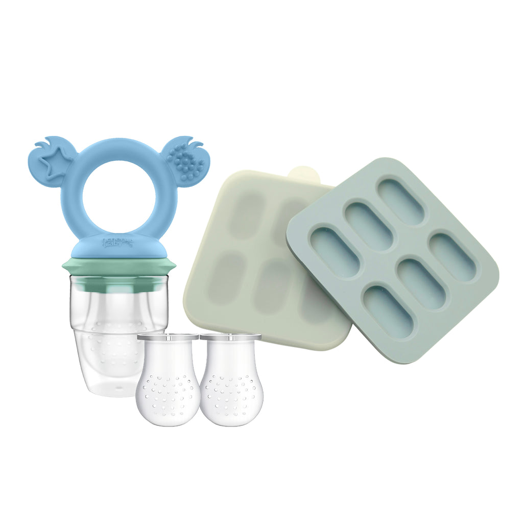 Cherub Baby Silicone Fresh Food Feeder Set Cerulean & Sage