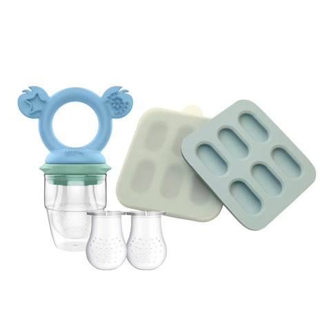 Cherub Baby Silicone Fresh Food Feeder Set Cerulean & Sage