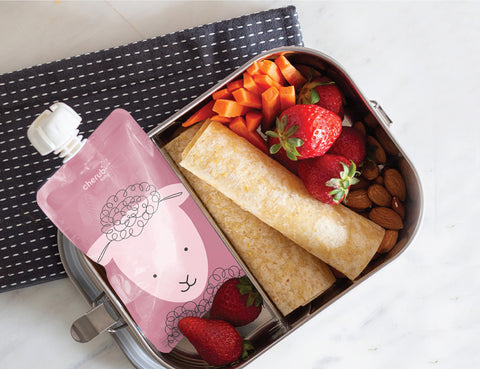 Reusable Baby Food Pouches, Yoghurt Pouches 20PK 120ml Animal Dusty Rose Sand & Food Pouch Organiser Bundle