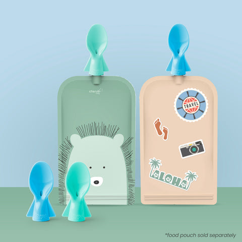 Universal Food Pouch Spoons 2 pack - Aqua & Mint