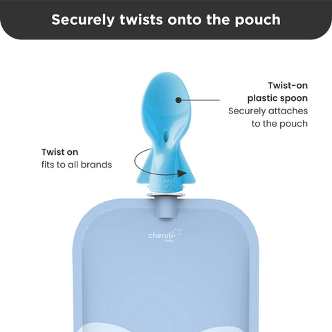 Automatic Baby Food Maker & Silicone Food Pouches Bundle in Cerulean & Sage