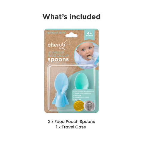 Universal Food Pouch Spoons 2 pack - Aqua & Mint