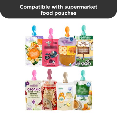 Universal Food Pouch Spoons 2 pack - Peach & Blush