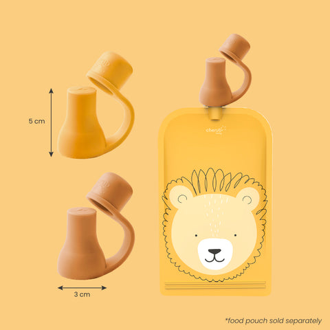 Silicone Food Pouch Soft Spouts 2PK in Mimosa & Caramel