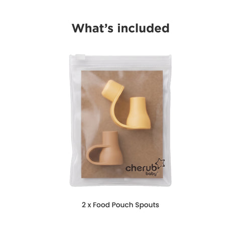 Silicone Food Pouch Soft Spouts 2PK in Mimosa & Caramel
