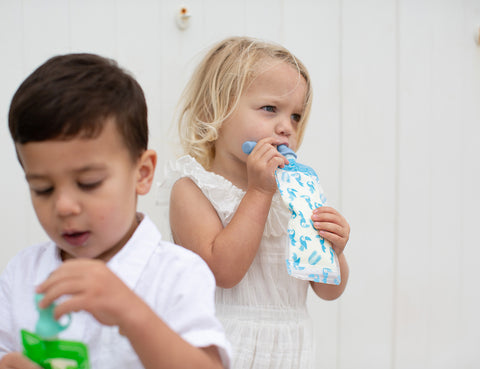 Food Pouch Spoons & Spouts Bundle - Cerulean & Sage