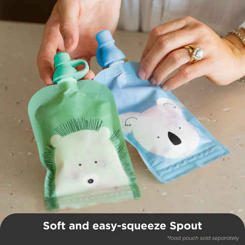 Silicone Food Pouch Soft Spouts 2PK - Aqua/ Mint