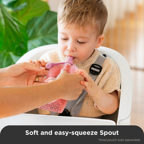 Silicone Food Pouch Soft Spouts 2PK - Peach/ Blush