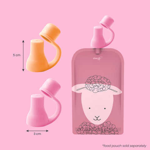 Silicone Food Pouch Soft Spouts 2PK - Peach/ Blush