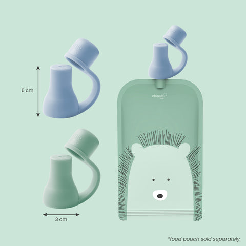 Silicone Food Pouch Soft Spouts 2PK in Cerulean & Sage