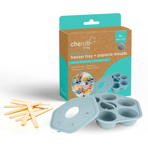 Silicone Baby Food Freezer Trays & Icy Pole Moulds in Duck Egg