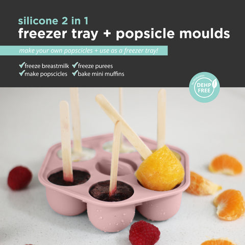 Silicone Baby Food Freezer Trays & Icy Pole Moulds - Dusty Rose
