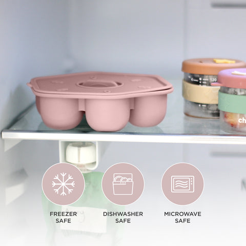 Silicone Baby Food Freezer Trays & Icy Pole Moulds - Dusty Rose