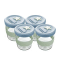 Silicone & Glass Baby Food Storage Containers 4PK 180ml  - Cerulean & Sage
