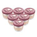 Silicone & Glass Baby Food Storage Containers 6PK 120ml  - Dusty Rose & Sand