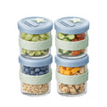 Silicone & Glass Baby Food Storage Containers 4PK 180ml in Cerulean & Sage