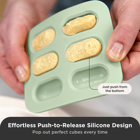 Silicone Baby Nibble Freezer Tray in Cerulean & Sage 2PK