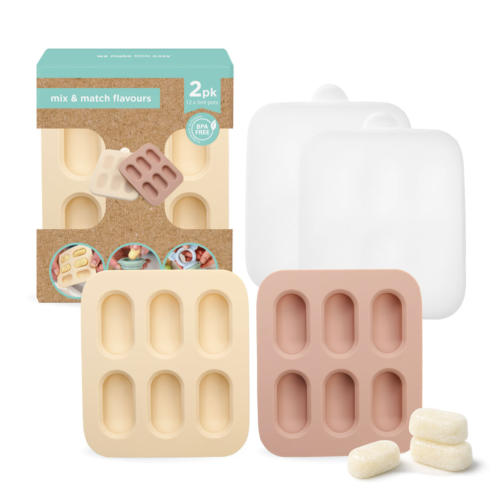 Silicone Baby Nibble Freezer Trays in Dusty Rose & Sand 2PK
