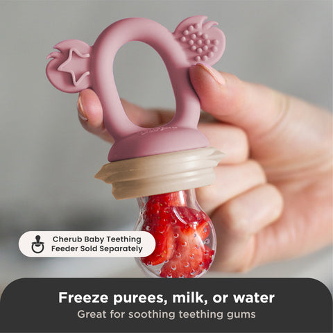 Silicone Baby Nibble Freezer Trays in Dusty Rose & Sand 2PK