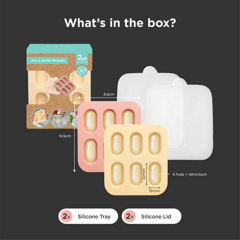 Silicone Baby Nibble Freezer Trays in Dusty Rose & Sand 2PK